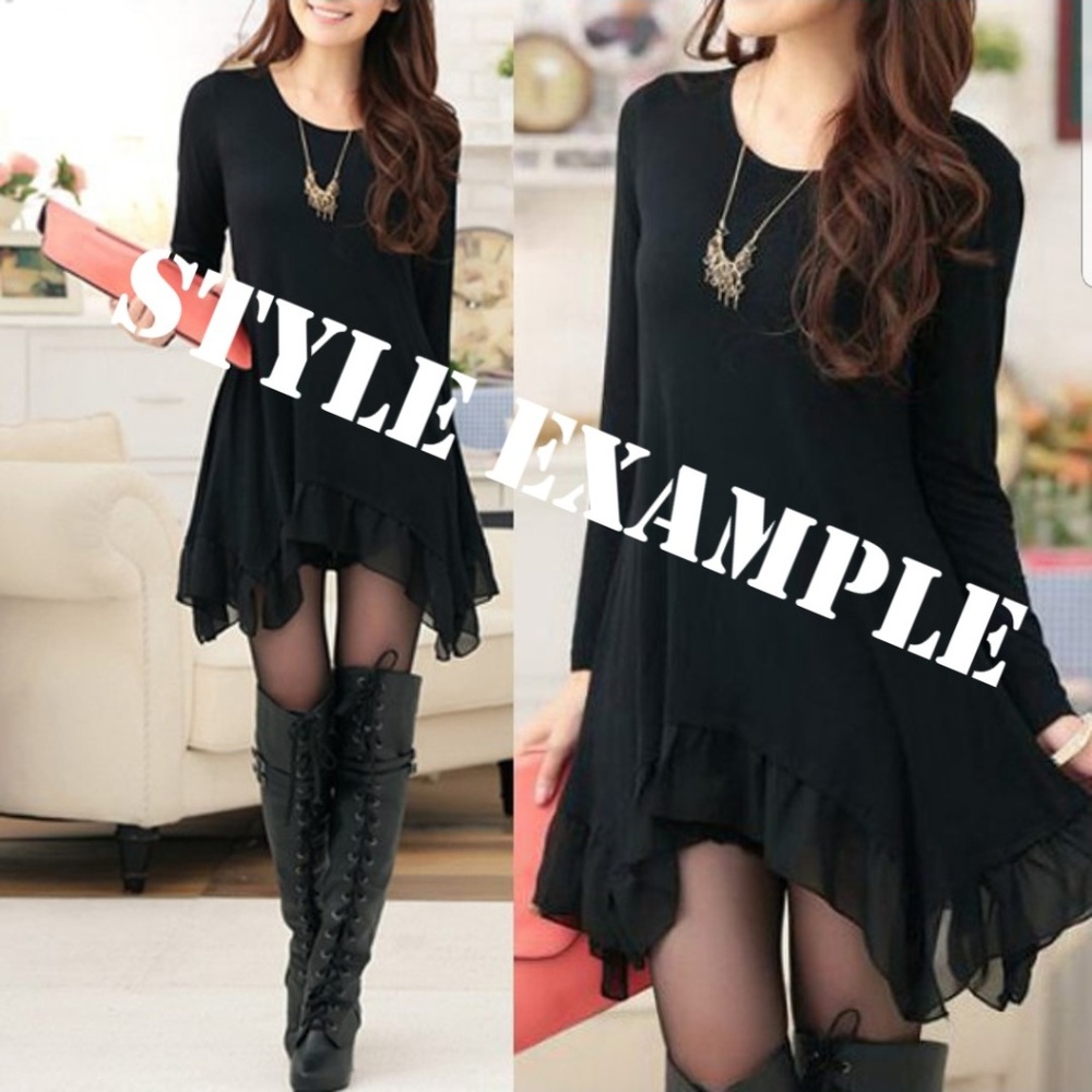 FLIRTY CHIC! ✨Asymmetric Handkerchief Shirt/Dress - Picture 2 of 5